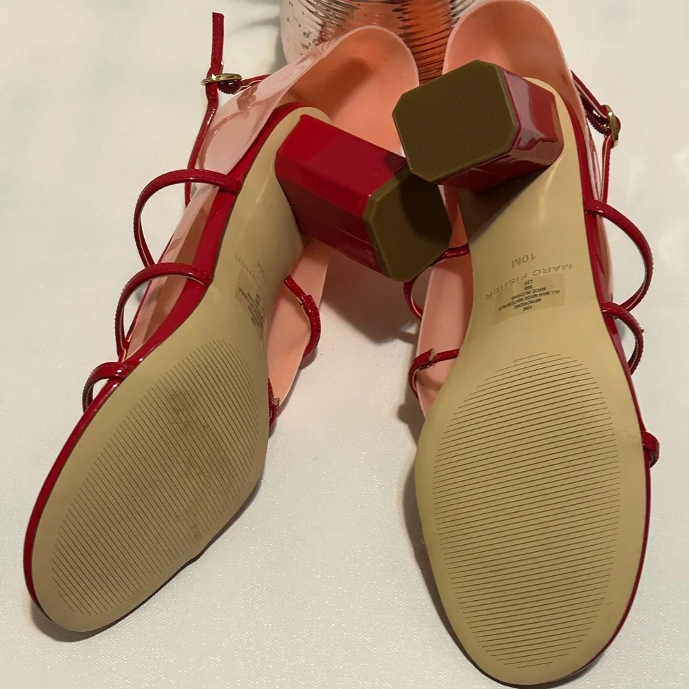 Marc Fisher Red Strappy Sandals - Picture 5 of 7